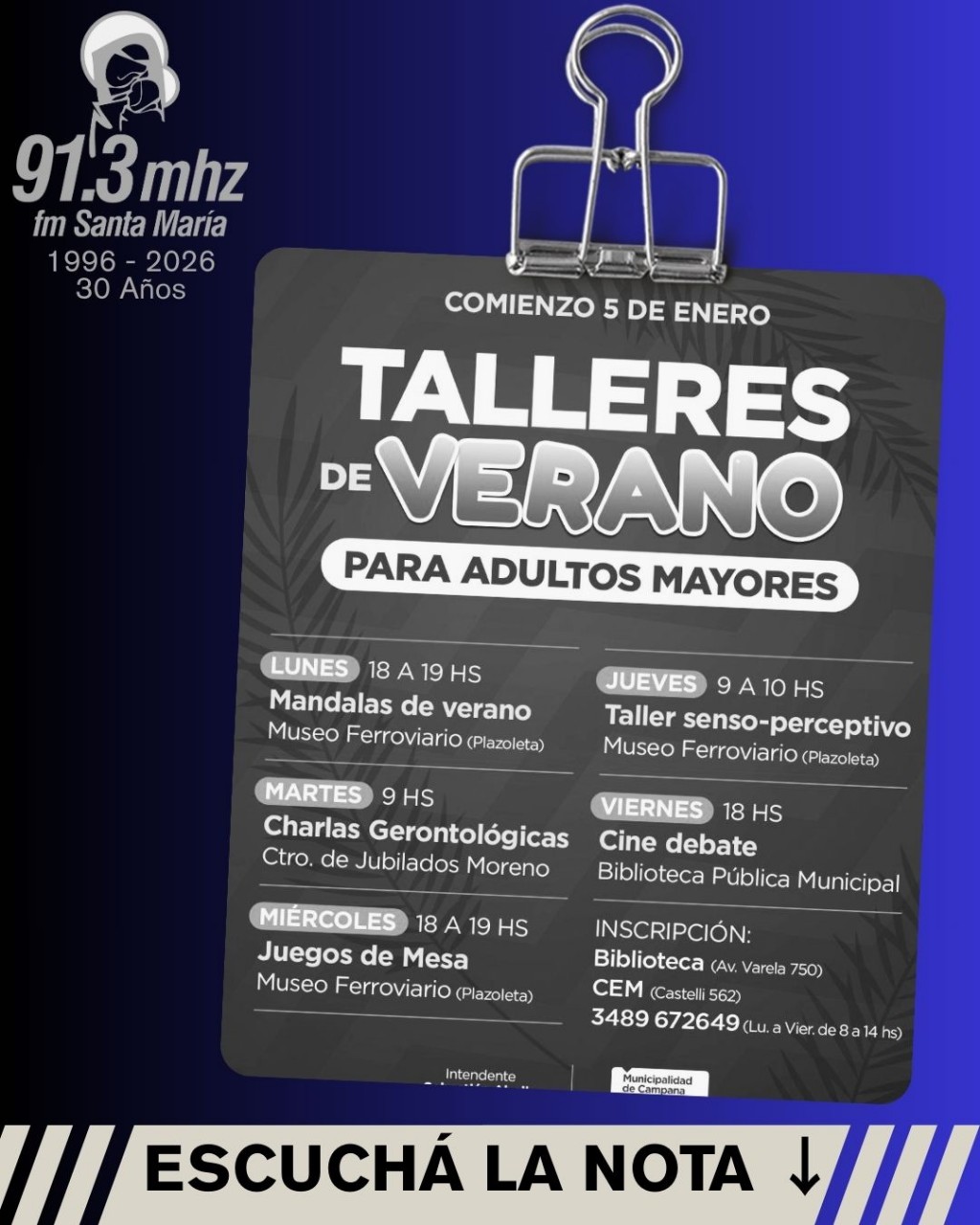 TALLERES DE VERANO PARA ADULTOS MAYORES