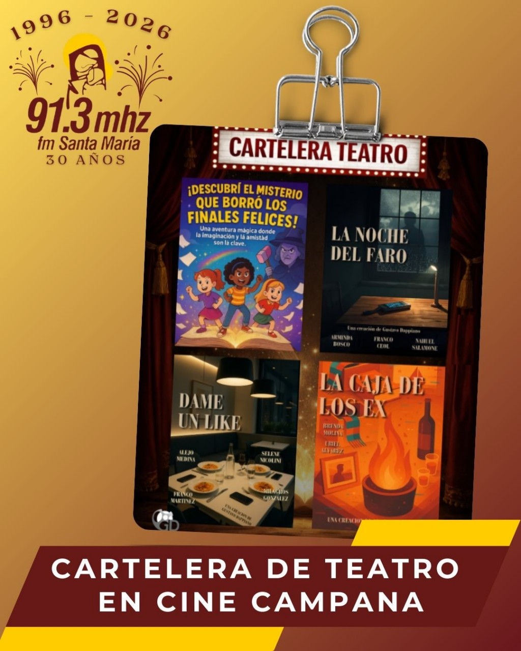 CARTELERA DE TEATRO EN EL CINE CAMPANA