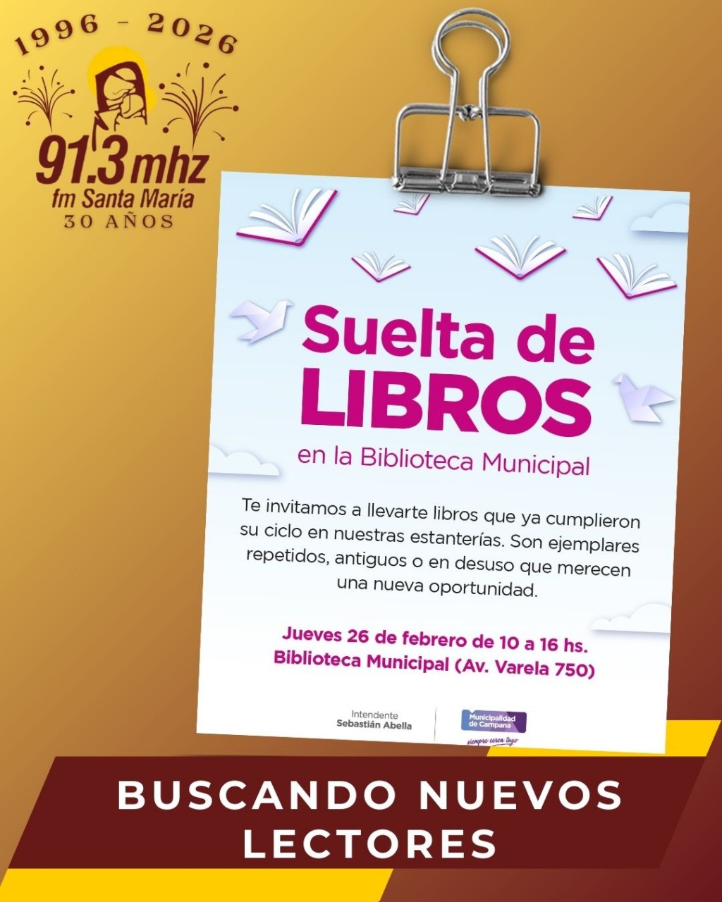 SUELTA DE LIBROS Y ENSAYO ABIERTO