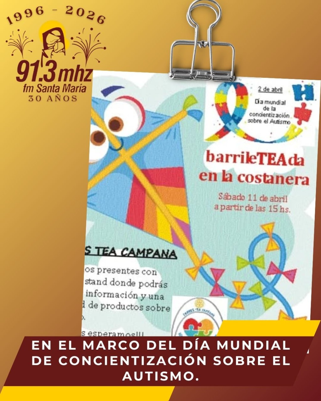 BARRILETEADA POR EL D&Iacute;A DEL AUTISMO