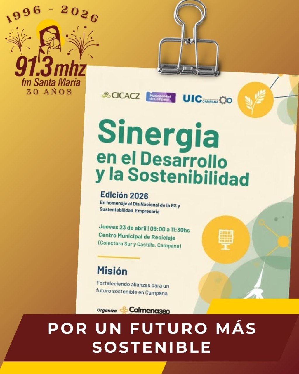 POR UN FUTURO M&Aacute;S SOSTENIBLE