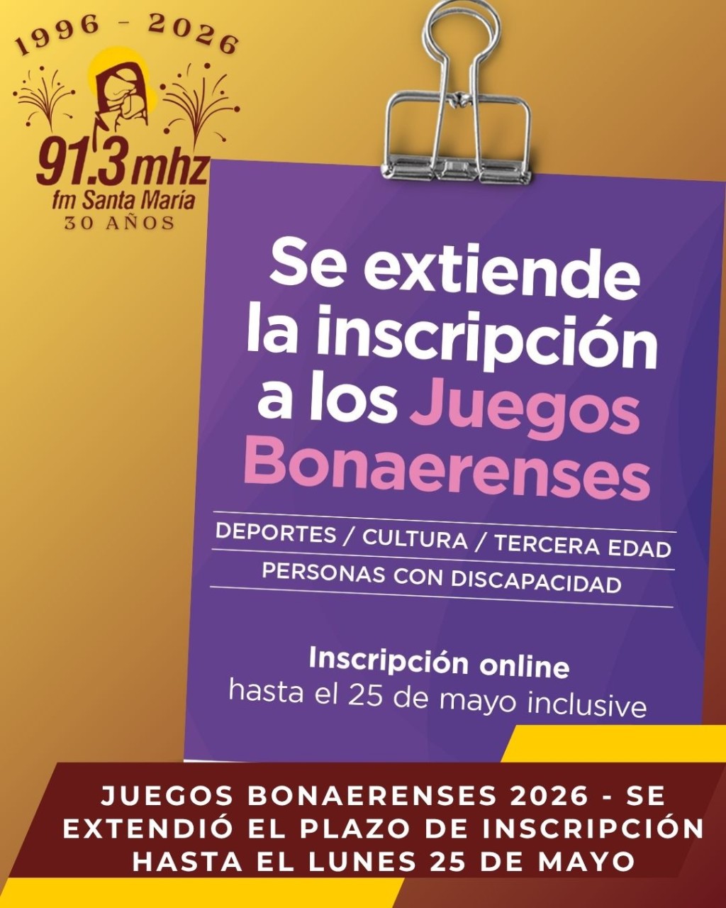 EXTENDIERON LA INSCRIPCI&Oacute;N A LOS JUEGOS BONAERENSES 2026