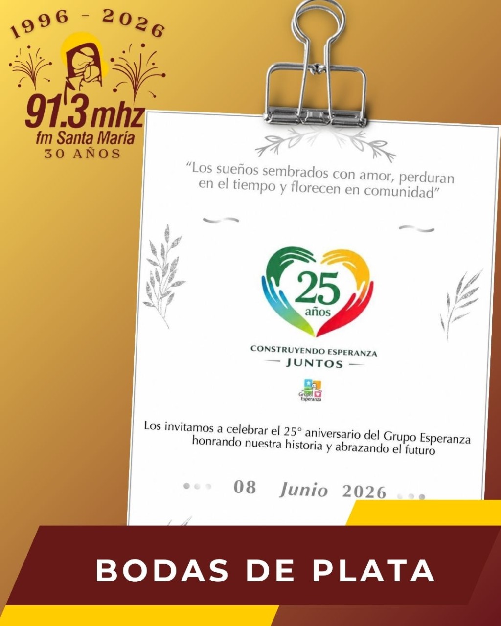 EL GRUPO ESPERANZA CUMPLE SUS BODAS DE PLATA