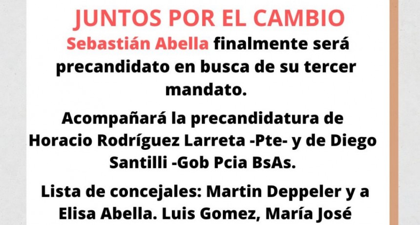 JUNTOS TENDRÁ INTERNAS EN CAMPANA