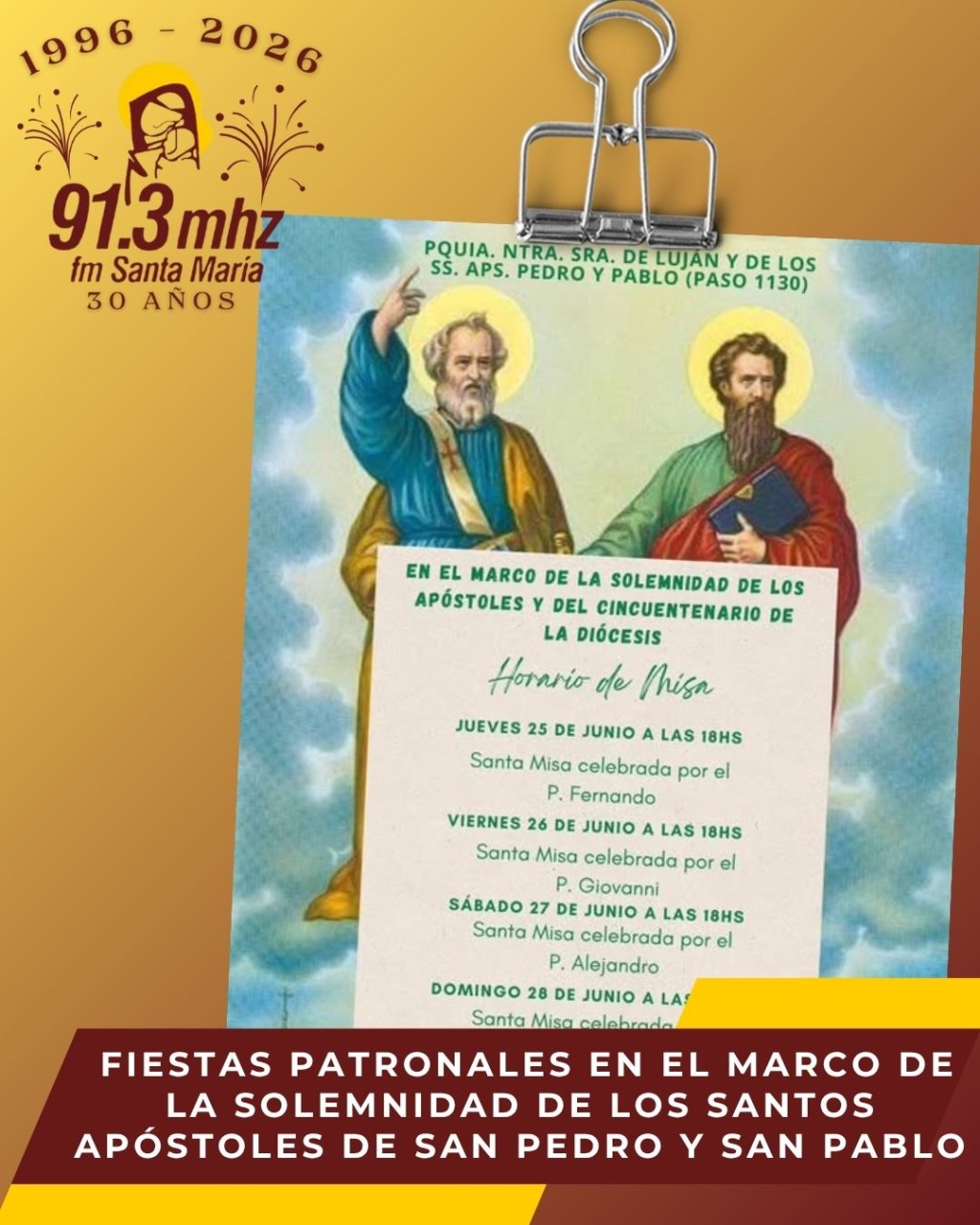 FIESTAS PATRONALES: INVITACI&Oacute;N A LA COMUNIDAD