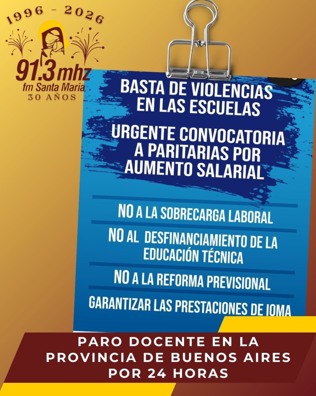 PARO DOCENTE EN LA PROVINCIA DE BUENOS AIRES