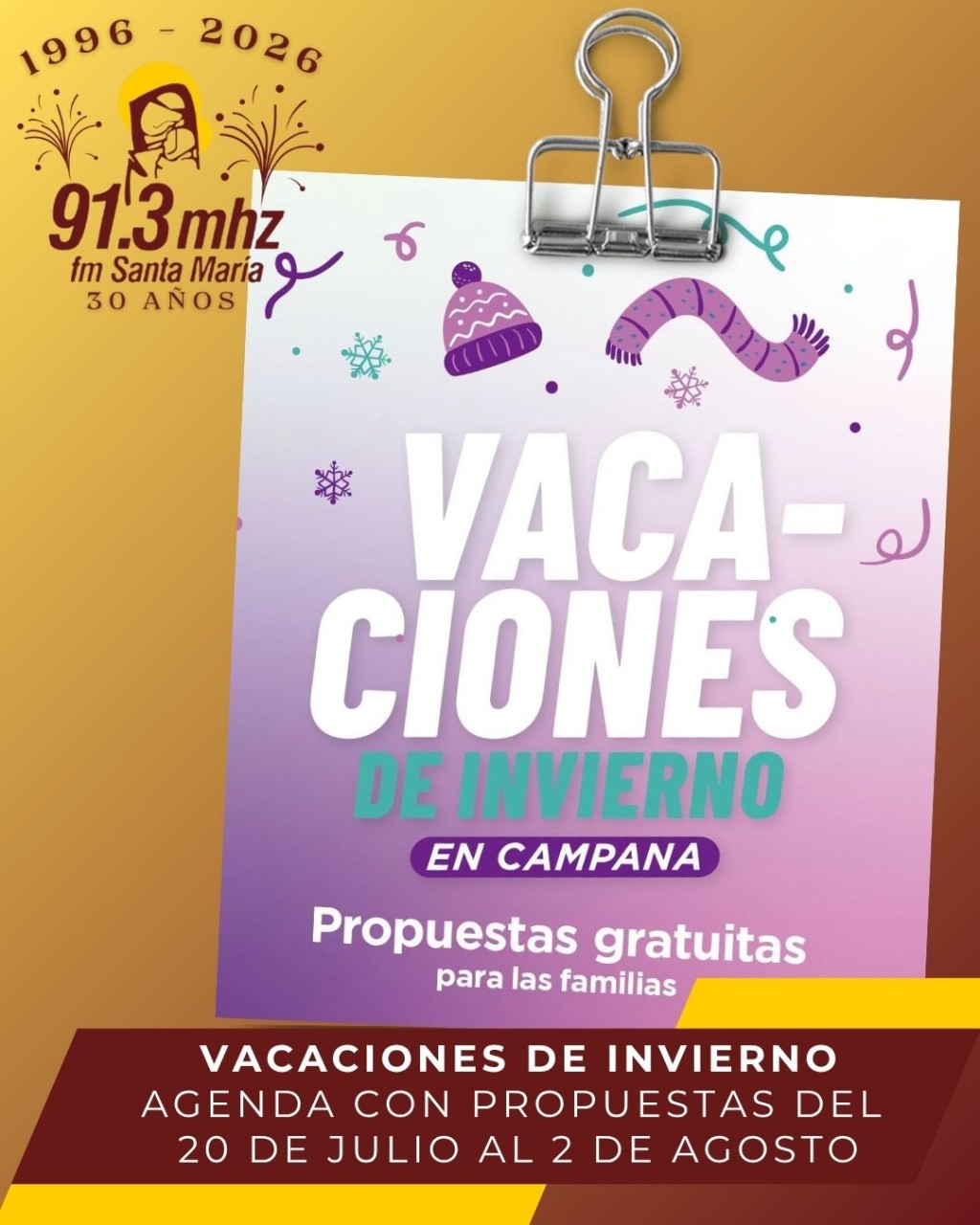 PROPUESTAS MUNICIPALES PARA LAS VACACIONES DE INVIERNO