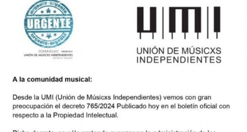 MÚSICOS EN DEFENSA DE LOS DERECHOS INTELECTUALES