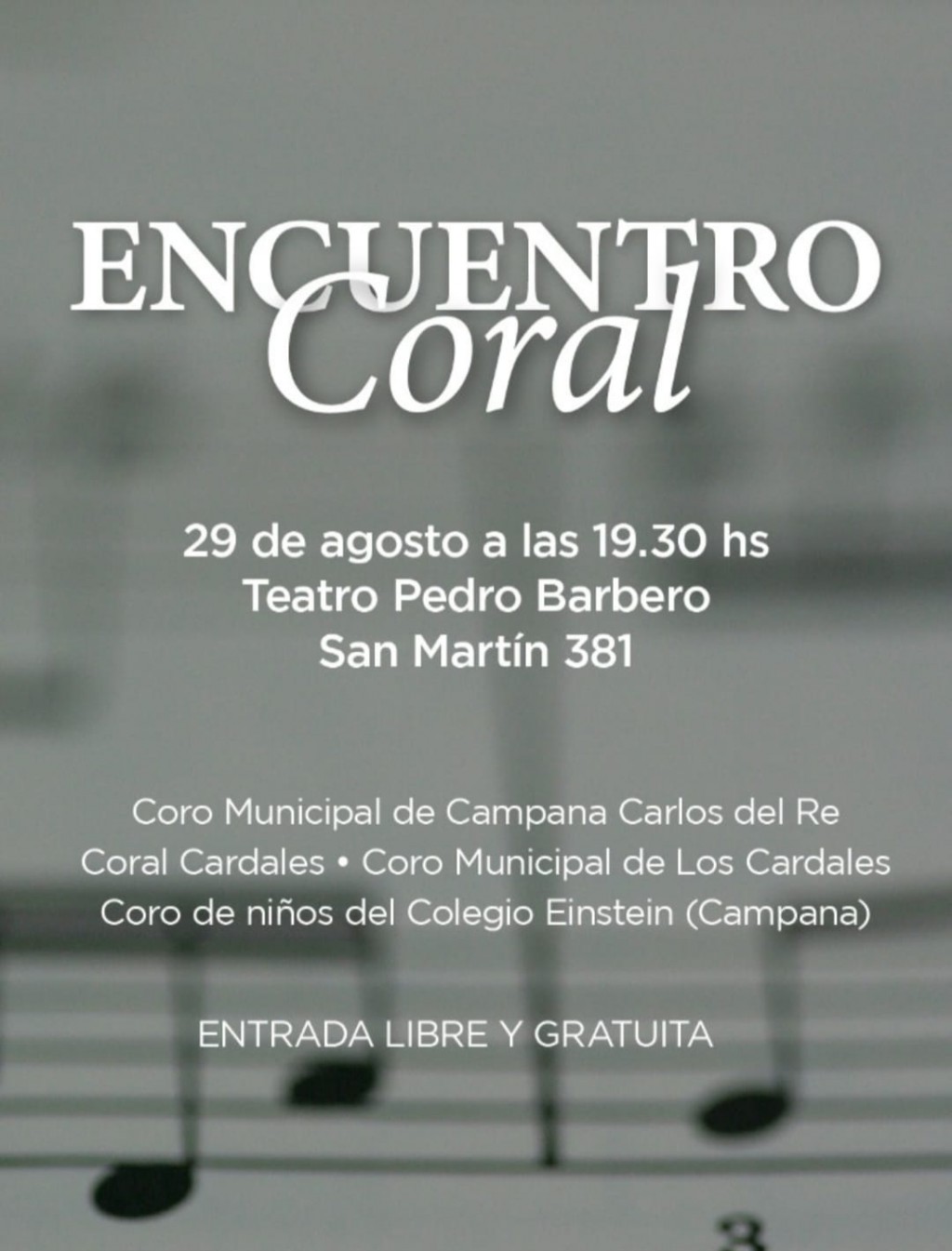 ENCUENTRO CORAL GRATUITO