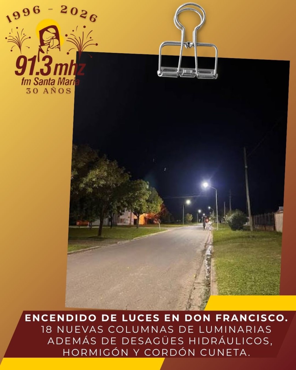 NUEVAS LUMINARIAS EN EL BARRIO DON FRANCISCO