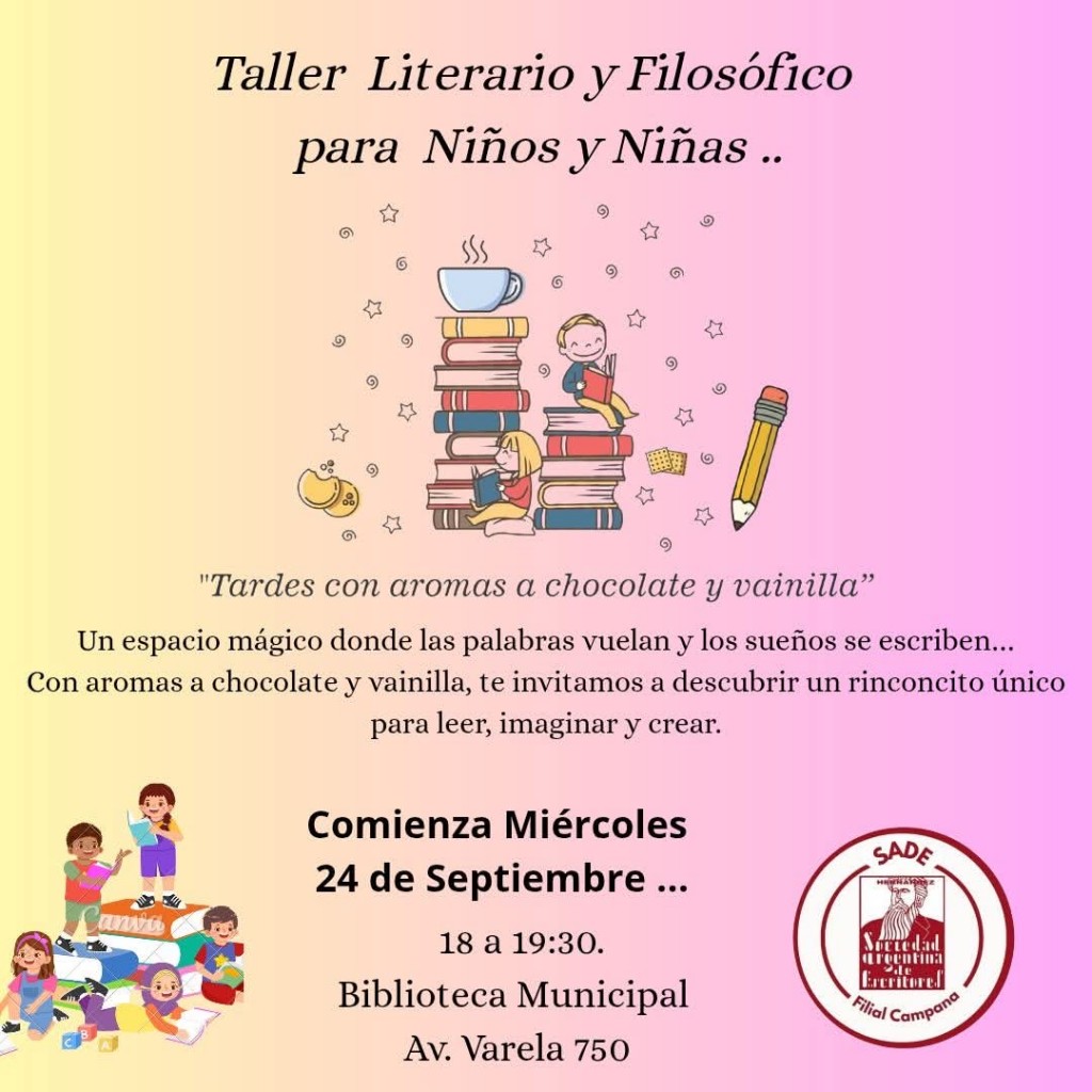 TALLER LITERARIO Y FILOSÓFICO PARA NIÑAS Y NIÑOS 