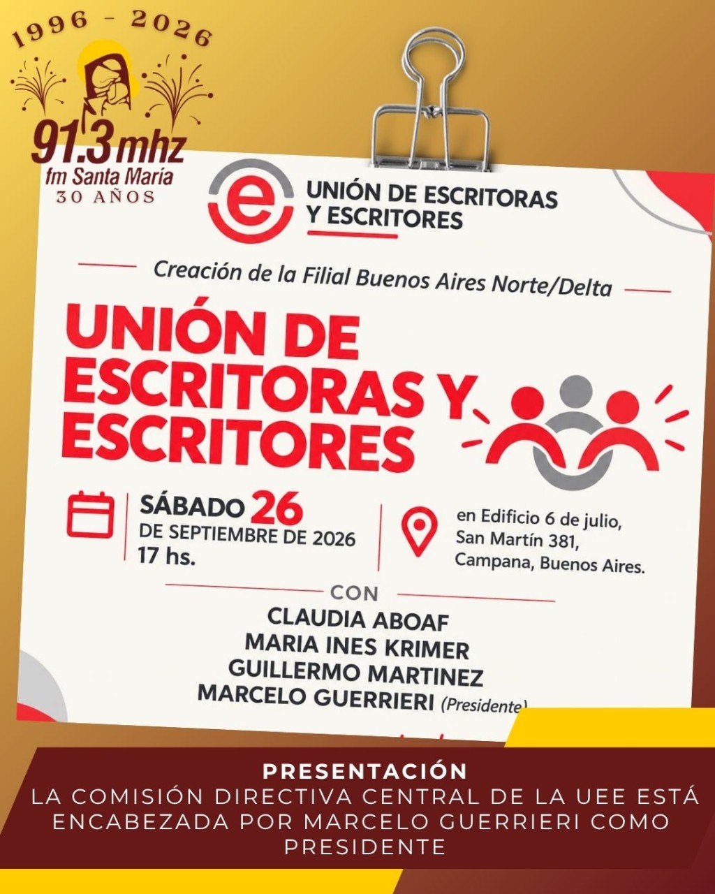 UNA NUEVA ASOCIACI&Oacute;N DE ESCRITORES EN CAMPANA