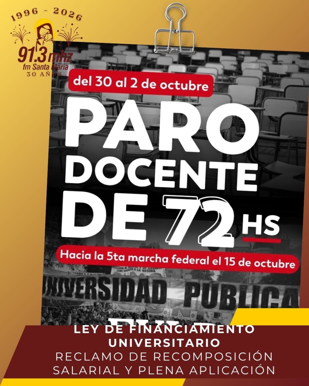 PARO DOCENTE UNIVERSITARIO