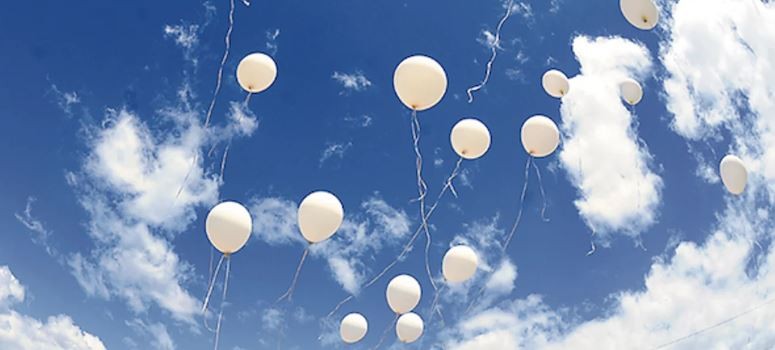 SUELTA DE GLOBOS BLANCOS