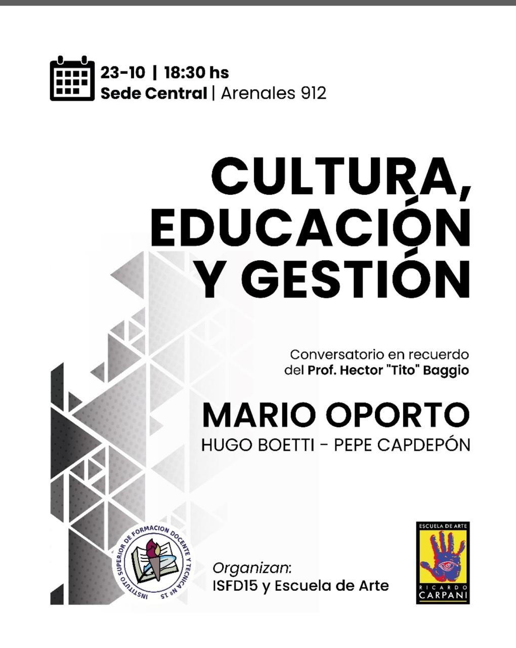 CONVERSATORIO SOBRE CULTURA Y EDUCACIÓN