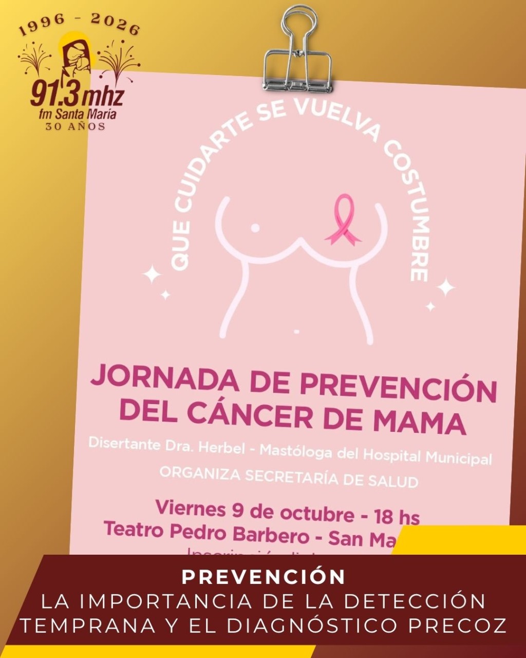 OCTUBRE ROSA: JORNADA DE PREVENCI&Oacute;N