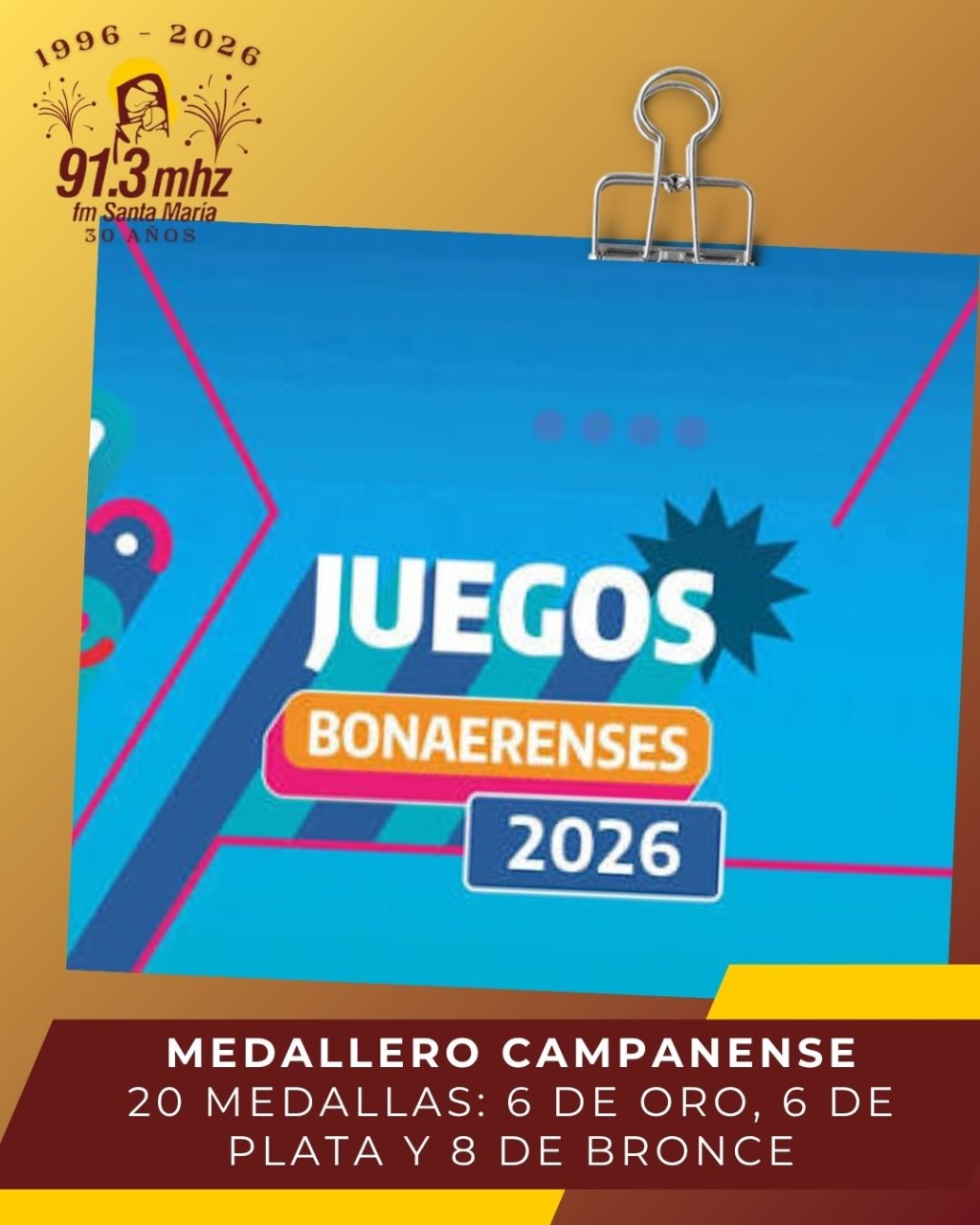 MEDALLAS CAMPANENSES EN LA FINAL DE LOS JUEGOS BONAERENSES