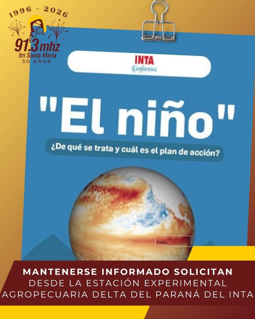 LOS EFECTOS DEL "NI&Ntilde;O" EN NUESTRA ZONA