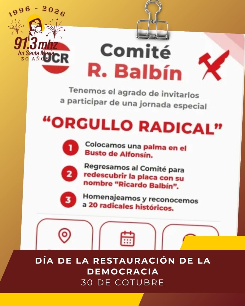 D&Iacute;A DE LA RESTAURACI&Oacute;N DE LA DEMOCRACIA