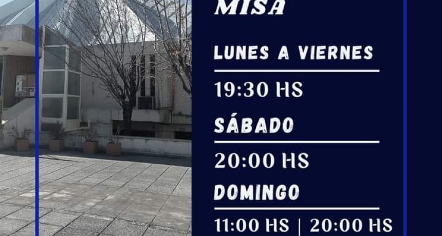 CAMBIO DE HORARIOS DE MISA EN CATEDRAL