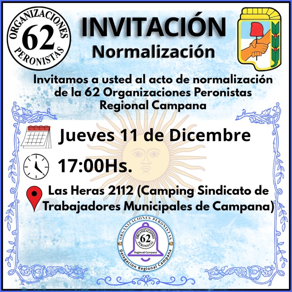 62 ORGANIZACIONES PERONISTAS DE CAMPANA